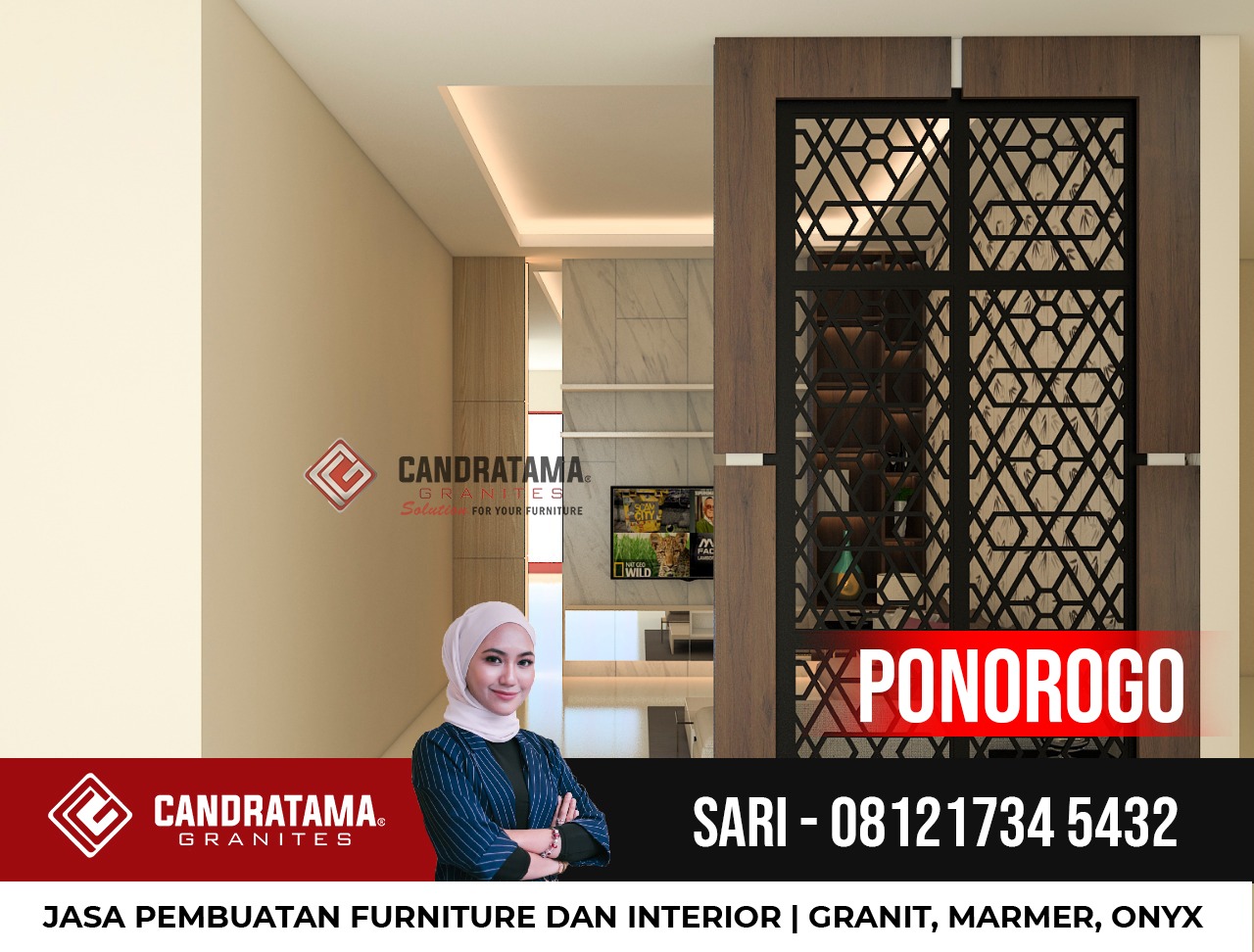 Jual Partisi Ruang Kantor Minimalis Simple Ponorogo Kediri 081217345432