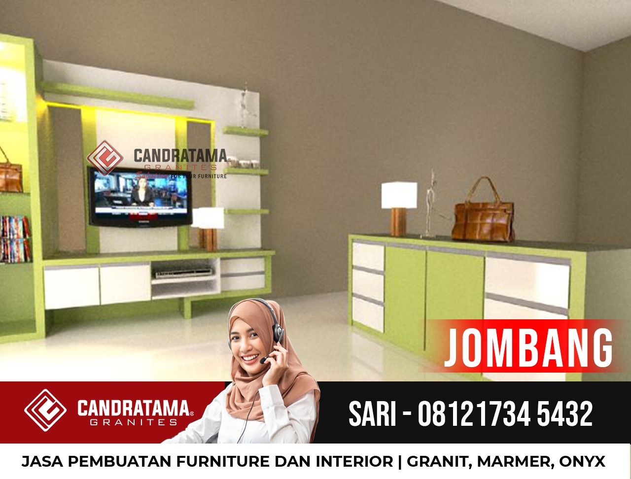 Backdrop Resepsionis Kantor Minimalis JombangNganjuk 081217345432