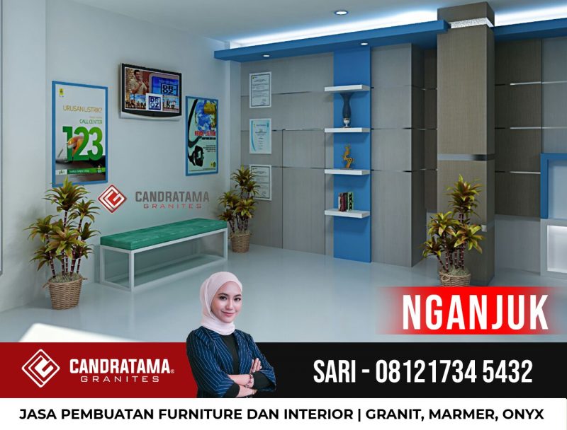 Desain Interior Backdrop Resepsionis Kantor Nganjuk 081217345432