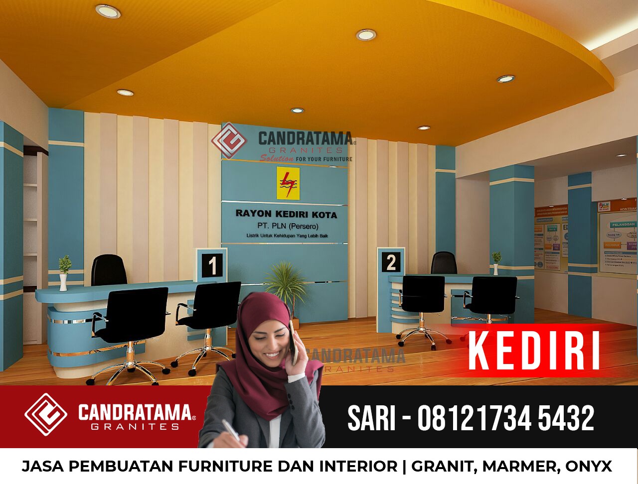 081217345432 Jual Backdrop Resepsionis Kantor Minimalis Kediri